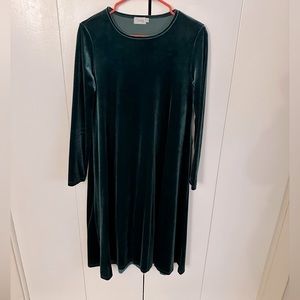 Green Velour Swing Dress
